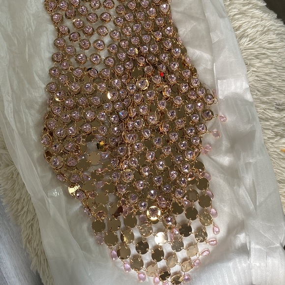 Kelsey Randall x REVOLVE Kelsey Chainmail Dress in Pink & Gold Kelsey Randall - Picture 4 of 10